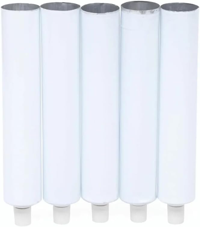 100PCS Empty Toothpaste Tubes, 100ml Aluminum Empty Squeeze Tube Reusable White Skincare Product Dispensing Tubes