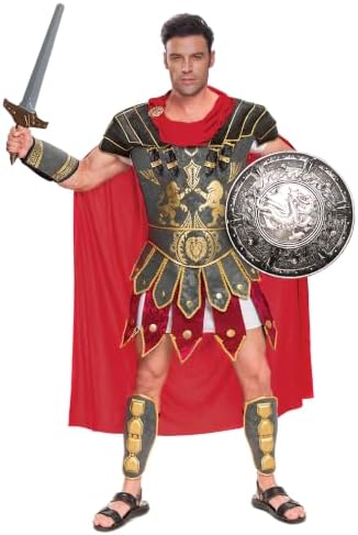 Spooktacular Creations Brave Men’s Roman Gladiator Costume Set for Halloween Audacious Dress Up Party