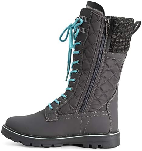 POLAR Womens Faux Fur Warm Thermal Waterproof Outdoor Walking Snow Winter Rubber Sole Calf Boots