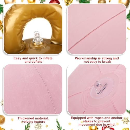 Jetec 3 Pcs 32 Inch Giant Velvet Pink Christmas Inflatable Balls