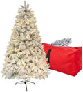5ft Flocked Prelit Artificial Christmas Tree,Arbol de Navidad Xmas Tree