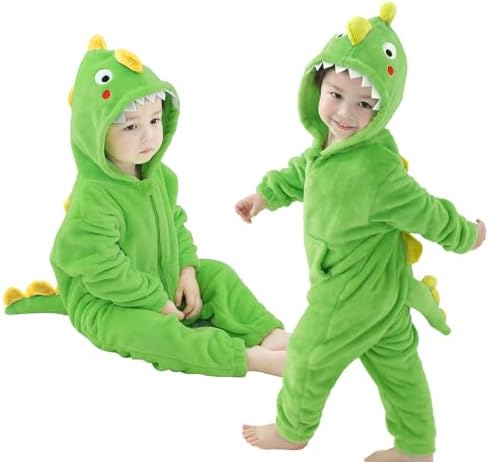 LOLANTA Boys' Girls' Dinosaur Shark Costume Flannel Jumpsuits Animal Onesie