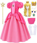 Kids Princess Costume Girls Pink Halloween Princess Dress with Accessories