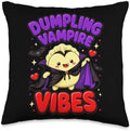 Squishy Kawaii Dumpling Vampire Vibes Cute Halloween Throw Pillow