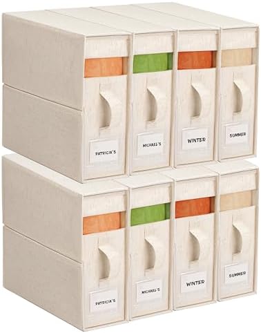Cotton Linen Sheet Organizers and Storage, 8Pack Off-White