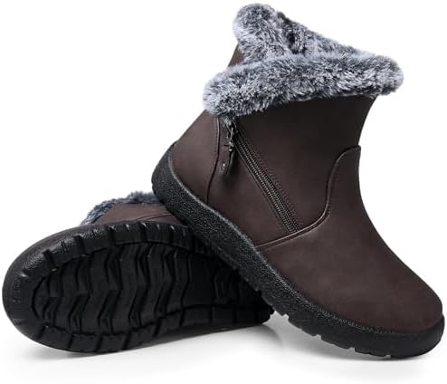 SHIBEVER Winter Snow Boots for Women: Waterproof Ankle Warm Fur Lined Boot
