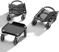 Snowmobile Dolly Set, Heavy Duty Snowmobile Moving System with V-Slide Rubber Pads, 3" TPR Swivel Casters, Steel Garage Storage Dolly for Most Snowmobiles, Up to 1500 lbs Capacity(Black)