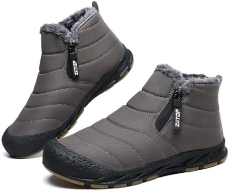 ziitop Snow Boots Mens Waterproof Winter Boots Fur Lined Warm Ankle Boots
