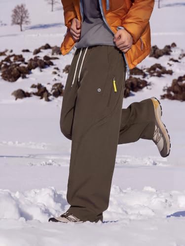 Men's Water-Repellent Ski Snow Hiking Pants Baggy Straight Leg