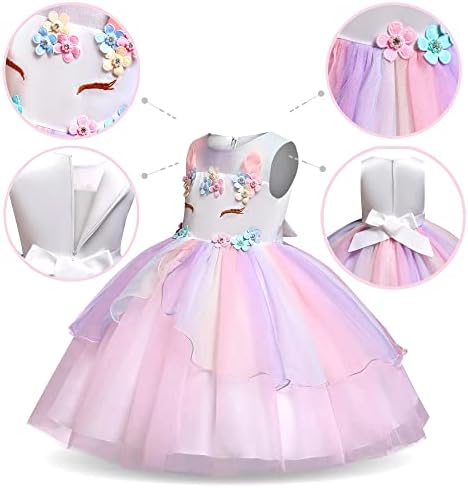 Unicorn Mermaid Princess Dress Up Clothes for Little Girls – Costume, Jewelry and Headband