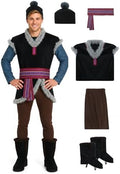Men's Ice Harvester Costume Medieval Tunic Top Pants Belt Hat Boot Covers Fairytale Halloween Cosplay Outfit