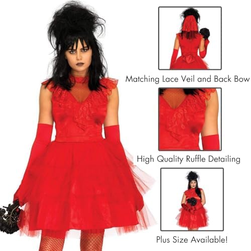 Leg Avenue Women's Beetle Bride 80s Halloween Costume