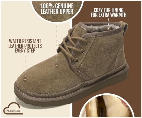 Project Cloud 100% Genuine Leather Ankle Boots for Women Chukka Booties