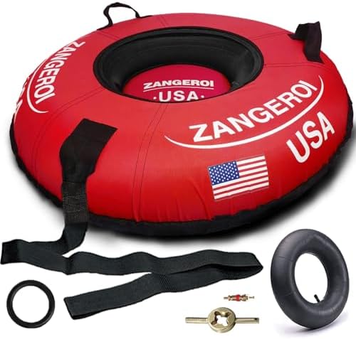 Snow Tube for Sledding Snow Tubes Heavy Duty Snow Tube for Kids Adult Snow Sled Sledding Tube Inflatable Snow Tubes for Kids Towable Rubber Snows Tube with Cover