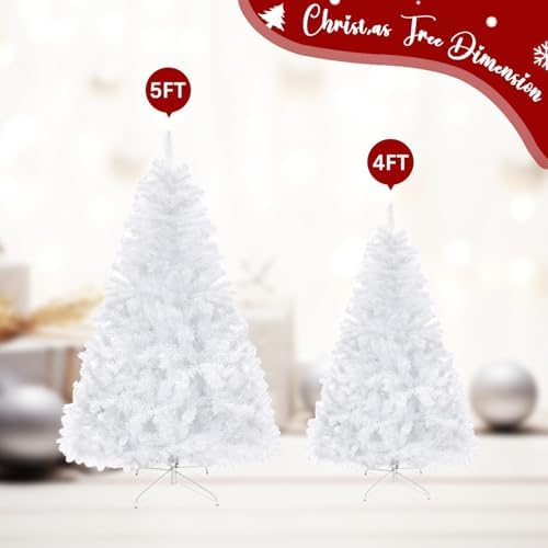 4ft White Artificial Christmas Tree,Arbol de Navidad Small Fake Xmas Tree