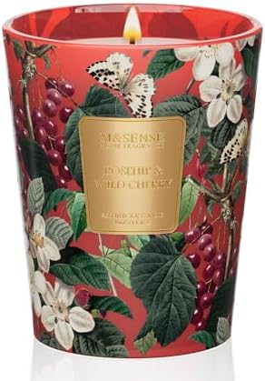 M&SENSE Wild Cherry Soy Candle, 14.1oz, Sweet Romance Gifts for Women