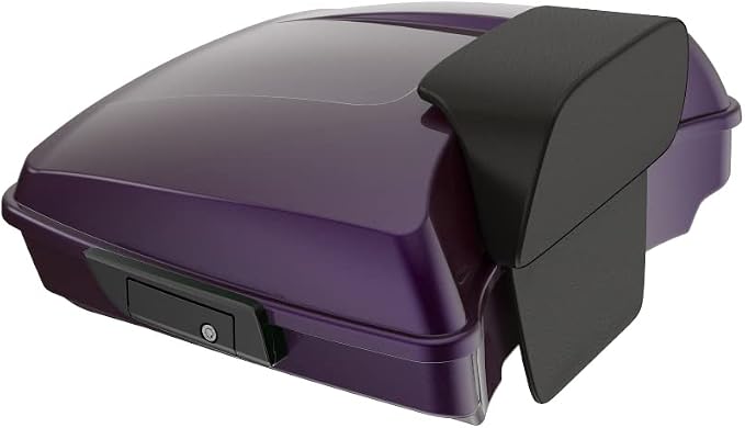 Advanblack Road Glide Tour Trunk Pack Hard Candy Mystic Purple Flake Razor Tour Trunk Pack Backrest Pad for '97-'25 Harley Touring Road King Street Glide Electra Glide CVO models