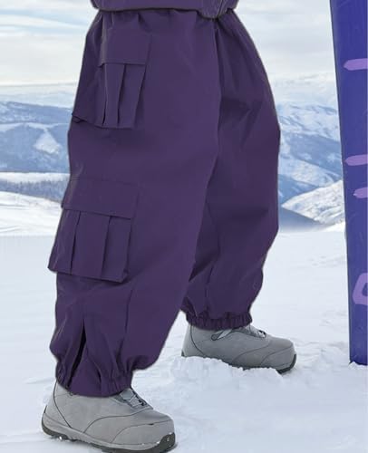 Mens Baggy Cargo Ski Pants Super Baggy Snowboard Snow Pant Women Insulated Loose Pant Sports Waterproof