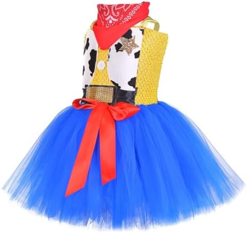 Tutu Dreams Halloween Cowgirl Costume for Girls 1-10Y with Bandana Cowboy Hat Birthday Party Dress Up Clothing