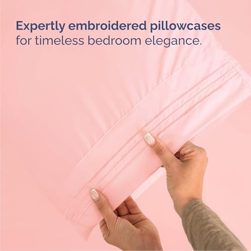 Cal King Size 4 Piece Sheet Set - Breathable & Cooling Sheets - Baby Pink