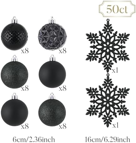 Valery Madelyn 50ct Christmas Tree Decorations Ball Ornaments 2.36 Inches
