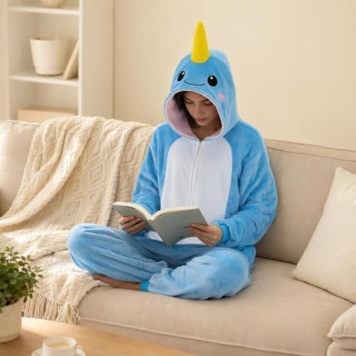 Snug Fit Unisex Adult Onesie Pajamas, Flannel Cosplay Animal One Piece Halloween Costume Sleepwear Homewear
