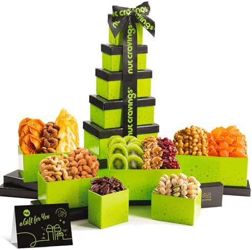 NUT CRAVINGS - Dried Fruit & Mixed Nuts Gift Basket (12 Assortments)