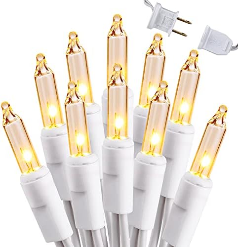Brizled Incandescent Christmas Tree Lights, 300 Count, 69.6 ft, Clear White