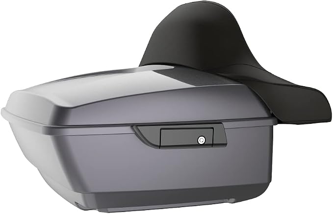 Advanblack Road Glide Tour Trunk Pack Smoke Gray King Tour Trunk Pack Luggage +Wrap-Around Backrest Pad for '97-'25 Harley Touring Road King Street Glide Electra Glide CVO Models