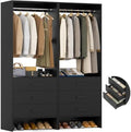 Aheaplus Closet System Closet Organizer, 3.6FT Closets, Set of 2，Black