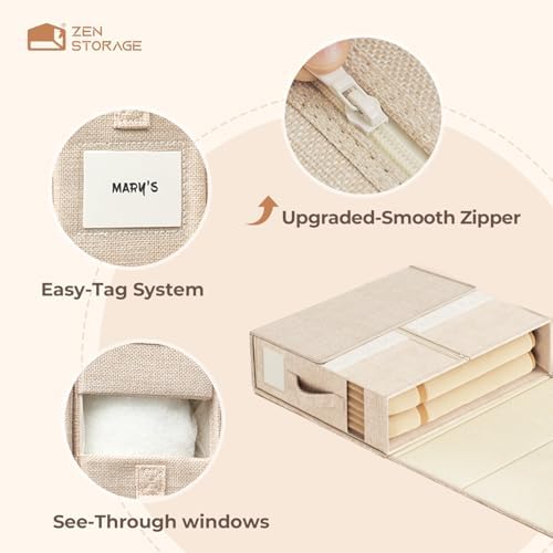 Sheet Organizers and Storage for Linen Closet, 8Pack Beige