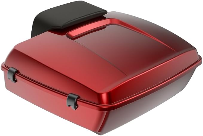 Advanblack Road Glide Tour Trunk Pack Heirloom Red Fade Chopped Tour Trunk Pack Backrest Pad for '97-'25 Harley Touring Road King Street Glide Electra Glide CVO models