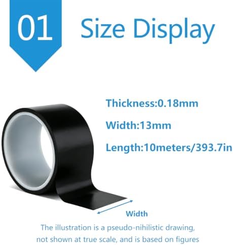 PTFE Tape Thin Film Adhesive Teflon Fabric Tape Black