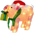 15" Lighted Christmas Pig, 3D Pre‑Lit Indoor Outdoor Decor
