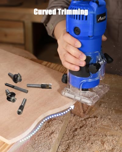 AVID POWER Compact Wood Router Tool for Woodworking 630W 5.3 Amp, Trim Bits