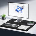 VASUHOME 32" x 20" Black Tempered Glass Desk Mat with Beveled Edge - Ergonomic Desk Protector, Dry Erase Surface, Ideal Table Top Protector for Home & Office
