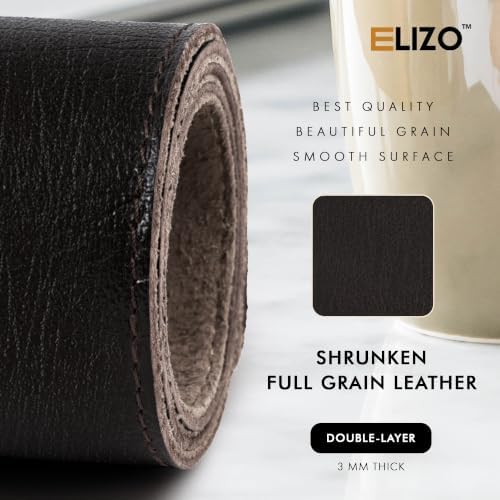 ELIZO Leather Desk Pad Real Leather Desk Mat Thick (3mm) Double Layer (32x16) Cover Blotter Desk Protector Large Computer Mat for Keyboard Mouse Pad Table Laptop Mat Office Accessories - Vintage Black