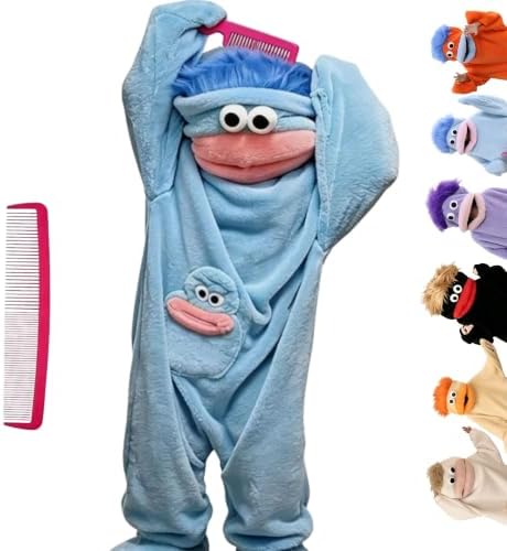Unisex Funny Big Mouth Monster Plush Hooded Onesie Sleepwear