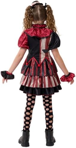 Spooktacular Creations Girls Scary Clown Costume, Kids Halloween Costume, Twisted Clown Dress for Girls