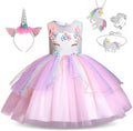 Unicorn Mermaid Princess Dress Up Clothes for Little Girls – Costume, Jewelry and Headband