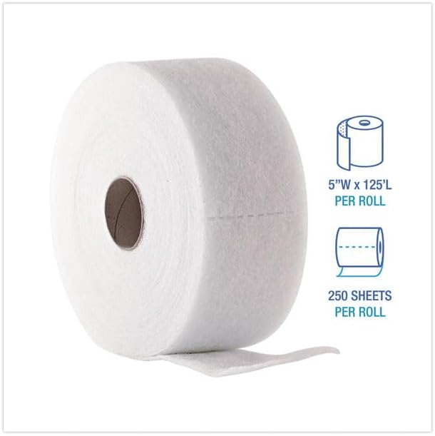 Boardwalk TrapEze Disposable Dusting Sheets, 5" x 6", White, 250 Sheets/Roll, 2 Rolls/Carton