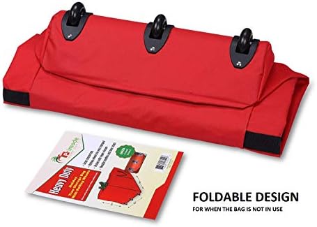 Rolling Tree Storage Bag, Fits Up to 9 foot Disassembled Holiday Tree, 28" Height X 16" Wide X 60" Long Extra Large Heavy Duty Storage Container with Wheels (Red)