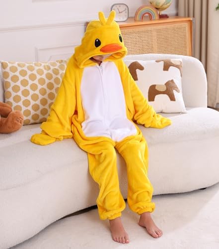 Animal Onesie Pajamas for Kids, Soft Flannel Halloween Cosplay Costume for Boys Girls