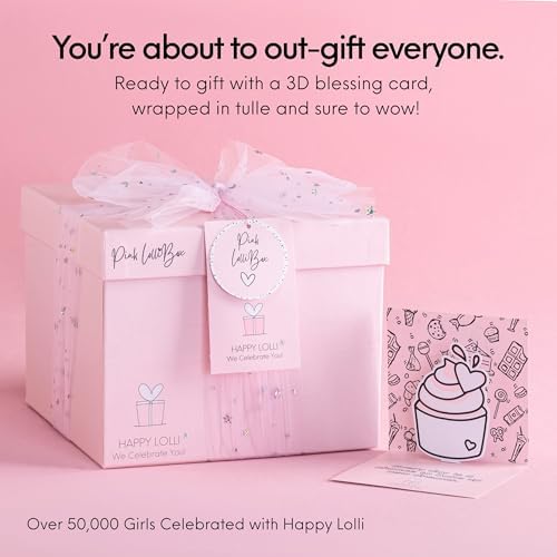HAPPY LOLLI LolliBox Birthday Gift Set for Tween & Teen Girls Ages 8–15, Ready to Gift, 8 Individually Wrapped Gifts