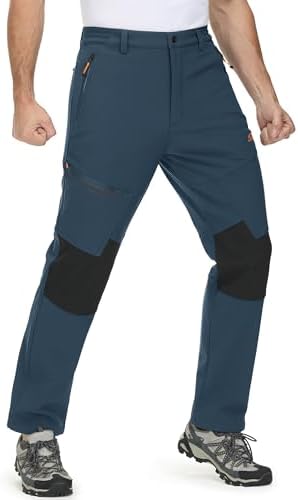 MAGCOMSEN Men's Snow Ski Winter Pants Waterproof Hiking Fleece Lined Pants