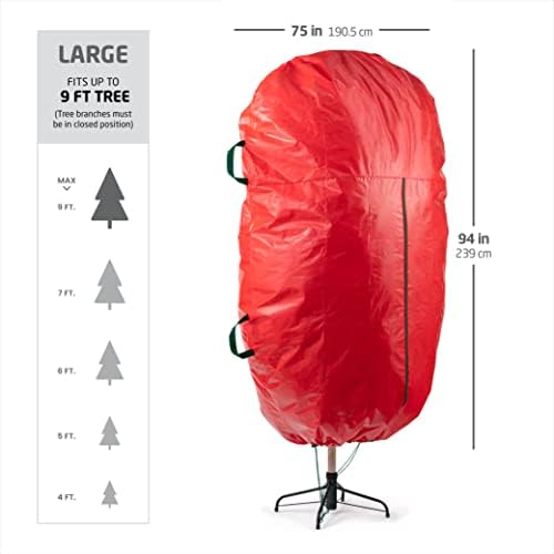 ZOBER Upright Christmas Tree Storage Bag - Fits 9 Ft, Waterproof, Red