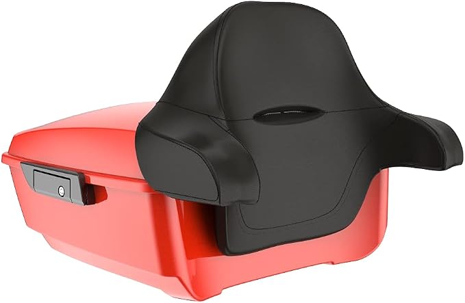 Advanblack Road Glide Tour Trunk Pack Laguna Orange King Tour Trunk Pack Luggage +Wrap-Around Backrest Pad for '97-'25 Harley Touring Road King Street Glide Electra Glide CVO models