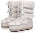 Furry Faux Fur Boots for Women Fuzzy Fluffy Winter Snow Boots Mid Claf