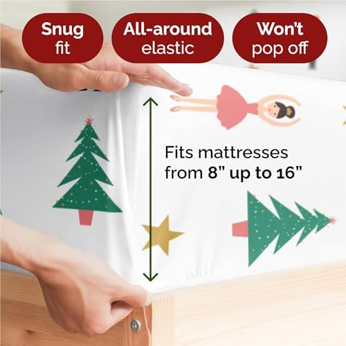 Christmas Sheet Set, Nutcracker Ballet, Holiday Xmas Bedding Set - Twin