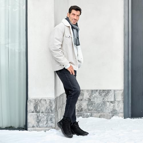 FitVille Wide Winter Boots for Men Warm Fur Lined Snow Boots